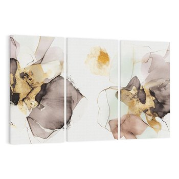 Obraz na płótnie 120x80 - Nowoczesne Elegancje - akwarela, złote linie i plamy