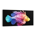 Obraz na płótnie 120x60 - Tęczowa Piękność - kolorowa tęczowa ryba, mocny akcent na czarnym tle