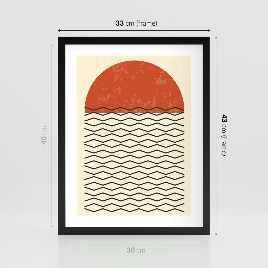 Plakat w ramie 30x40 - Abstrakcyjne Wzory na Plakacie - geometryczna sztuka, nowoczesny plakat - rama czarna