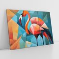 Obraz na płótnie 120x80 - Flamingo - postać flaminga, kubizm