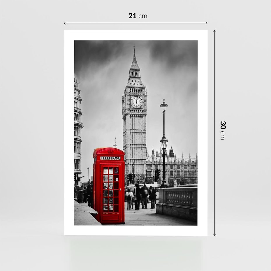 Plakat bez ramy 21x30 - Ikoniczny Big Ben w Londynie - Big Ben, Londyn