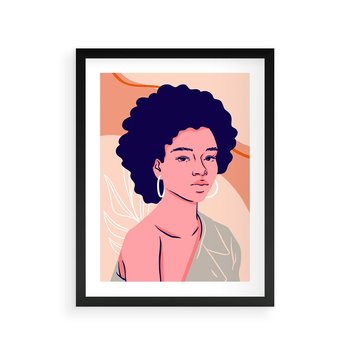 Plakat w ramie 30x40 - Kobiecy Kształt Świata - nowoczesny plakat, styl retro - rama czarna