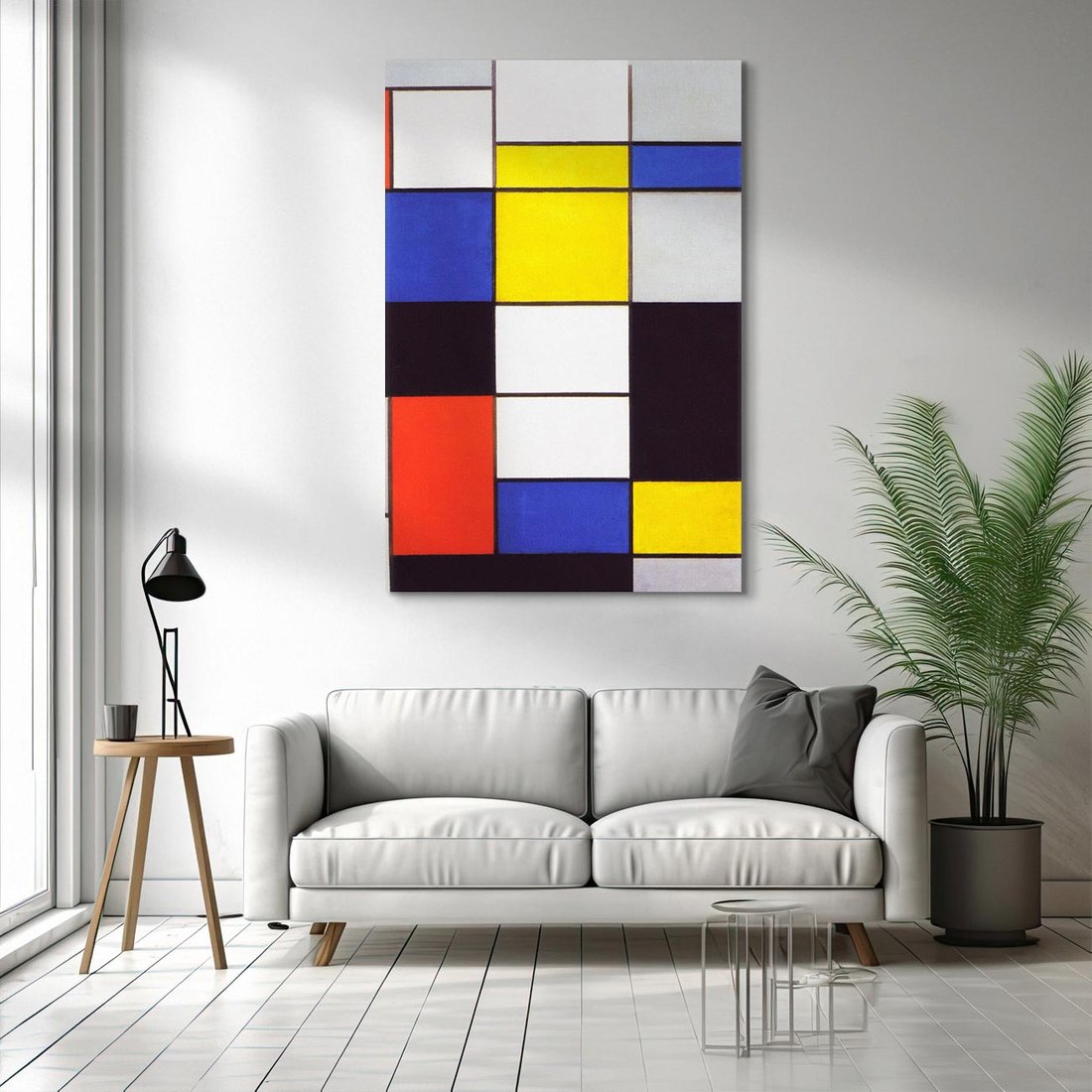 Obraz na płótnie 80x120 - Kompozycja A (1920), Piet Mondrian - Reprodukcja - reprodukcja, obraz na płótnie