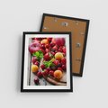 Plakat w ramie 40x50 - Owoce w restauracji artystycznie - owoce, restauracja - rama czarna