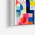 Obraz w ramie 50x50 - Księga Akwarelowych Przeniknięć - abstrakcyjny obraz, różne kolorowe kształty - rama biała