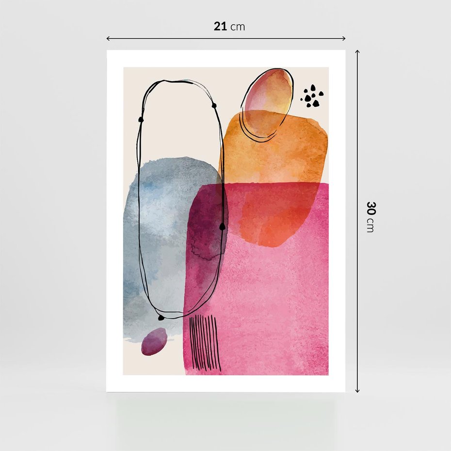 Plakat bez ramy 21x30 - Kolorowe Pastelowe Spektrum - kolorowe pastelowe plamy, rozmyte żywe kolory