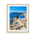 Plakat w ramie 50x70 - Urokliwy widok na Santorini - Santorini, widok - rama drewno