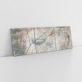Obraz na płótnie 150x50 - Betonowe Wspomnienia Liści - odciski w betonie, odbitki
