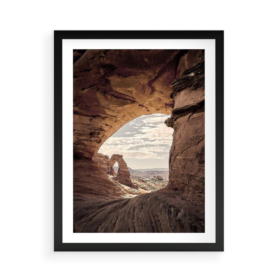Plakat w ramie 50x70 - Kanionowy Labirynt - pustynia, skały - rama czarna