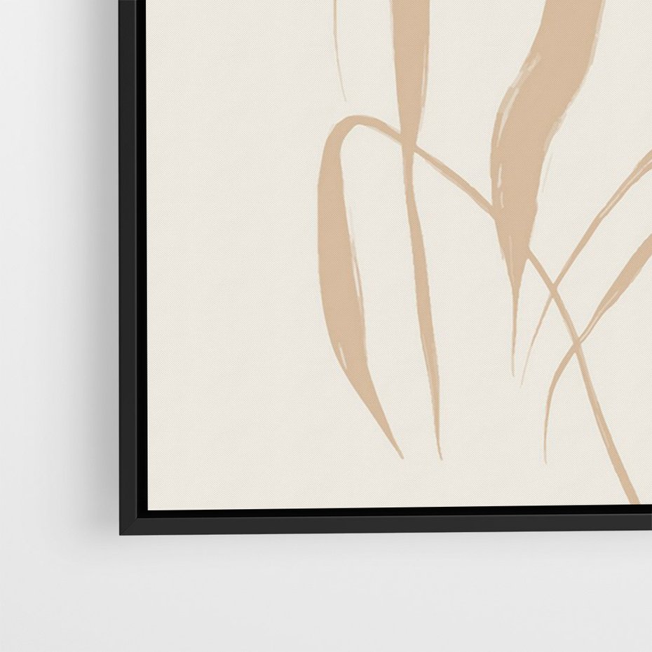 Obraz w ramie 70x100 - Formy Nowoczesności - minimalistyczny plakat, liście palmy - rama czarna