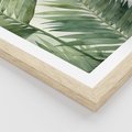 Zestaw obrazy w ramie 50x70 galeria - tropikalne, liście, palmy, bananowiec - rama drewno