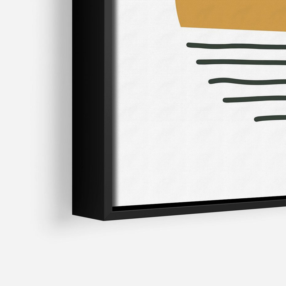 Obraz w ramie 70x100 - Kolory Przyszłości - kompozycja kół i kresek, ciepłe kolory - rama czarna