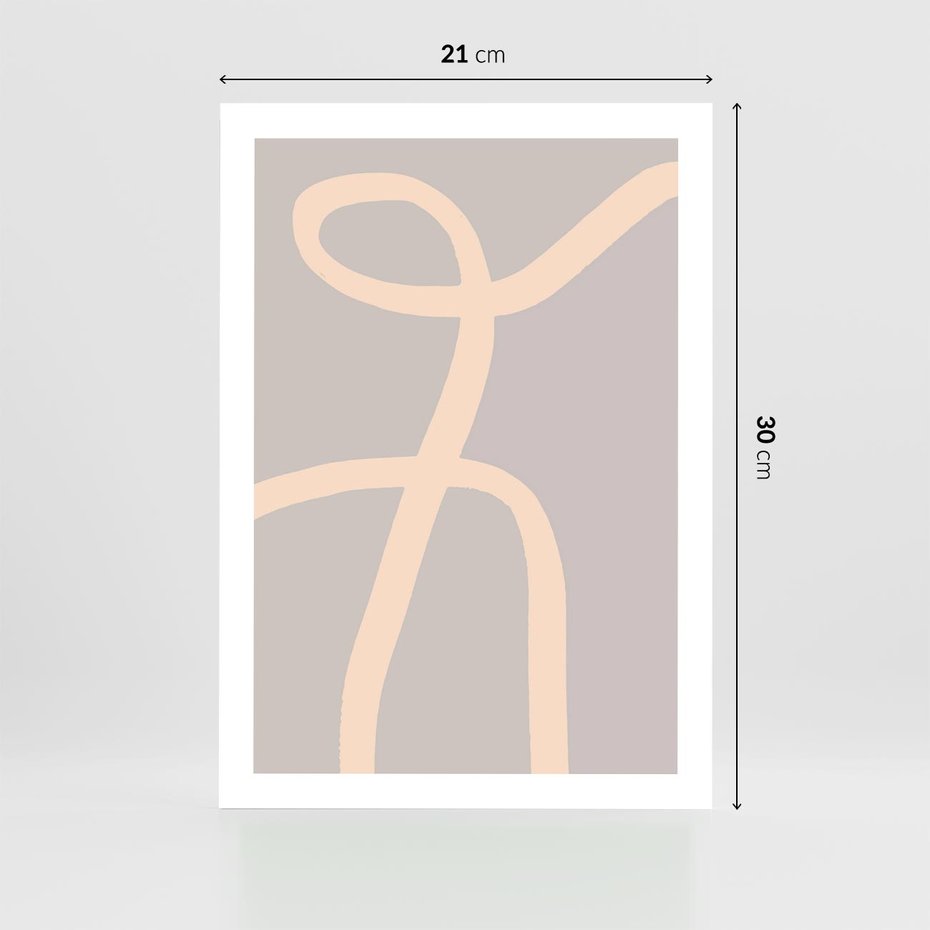 Plakat bez ramy 21x30 - Beżowe Boho Zaplątanie - minimalistyczny obraz, nowoczesny