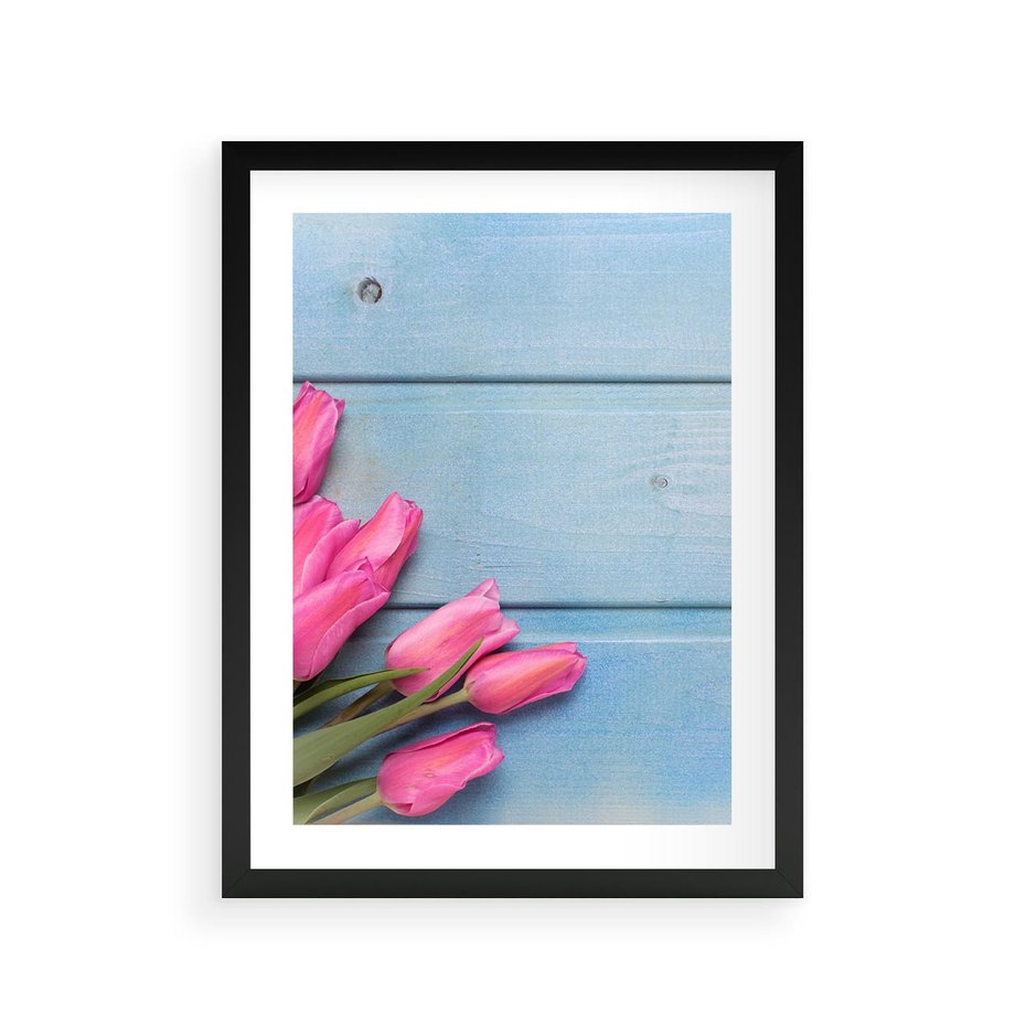 Plakat w ramie 30x40 - Piękno w pełnym rozkwicie - kwiaty, tulipany - rama czarna