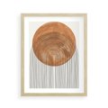 Plakat w ramie 40x50 - Konturem Kształtowane - koło, boho styl - rama drewno