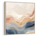 Obraz w ramie 50x50 - Ukojenie Współczesności - abstrakcyjne fale, gładkie linie - rama drewno