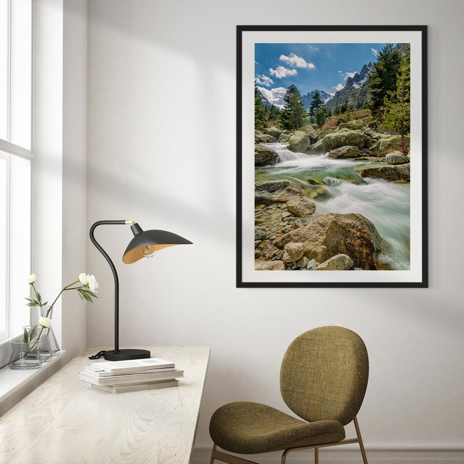 Plakat bez ramy 50x70 - Górski strumyk w harmonii - strumyk, górski