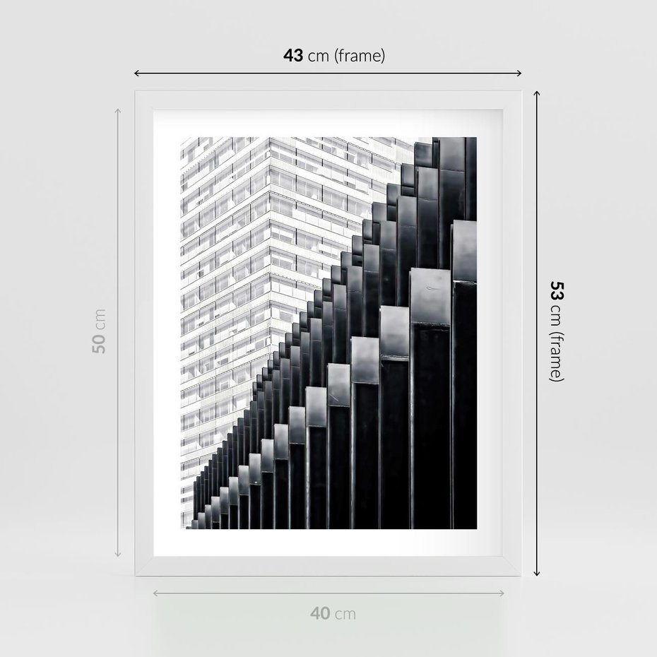 Plakat w ramie 40x50 - Architektura Stopniowa - architektura, budynki - rama biała