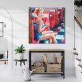 Obraz na płótnie 80x80 - Stylowa Elegancja - retro, pinup