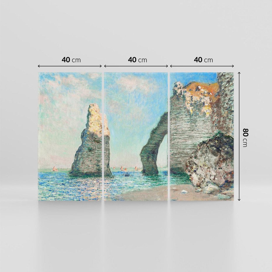 Obraz na płótnie 120x80 - Klify Étretat (1885), Claude Monet - Reprodukcja - reprodukcja, obraz na płótnie