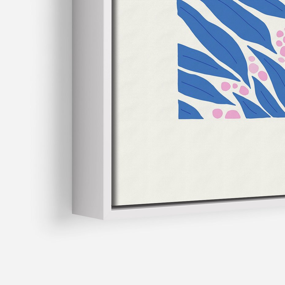 Obraz w ramie 70x100 - Kolorowy Wir - liściasta kompozycja, nowoczesny plakat - rama biała