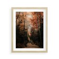 Plakat w ramie 40x50 - Drzewa w Czerwonych Liściach - las, jesienny las - rama drewno