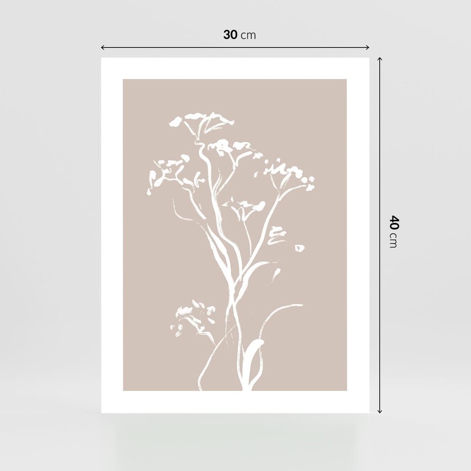Plakat bez ramy 30x40 - Harmonijne Mini Boho - minimalistyczny delikatny obraz, beżowe odcienie