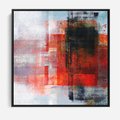 Obraz w ramie 50x50 - Burza Emocji - wyrazista abstrakcyjna sztuka, dramatyzm - rama czarna