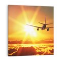 Obraz na płótnie 80x80 - Wolność podróży - samolot, słońce