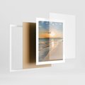 Plakat w ramie 40x50 - Zachód słońca na plaży - plaża, zachód - rama biała
