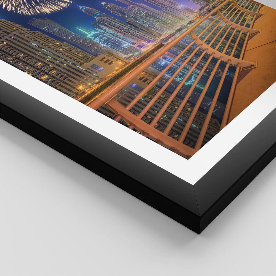 Plakat w ramie 30x40 - Fajerwerki Nowego Roku - nowy rok, fajerwerki - rama czarna