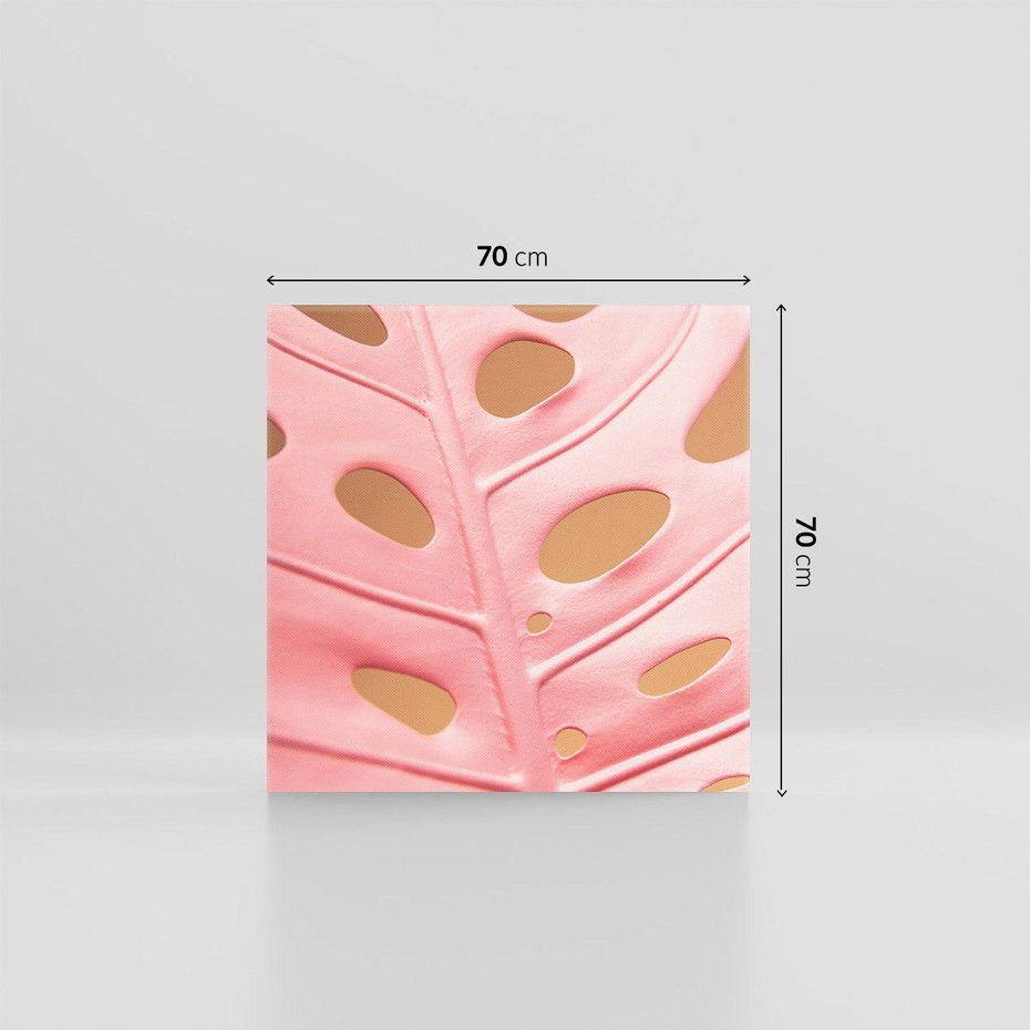 Obraz na płótnie 70x70 - Różowa monstera w pełnym rozkwicie - różowa, monstera