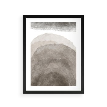 Plakat w ramie 40x50 - Przenikające Kształty - rozmyte cienie, abstrakcja - rama czarna