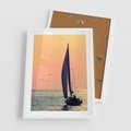 Plakat w ramie 50x70 - Żaglówka na Horyzoncie - żaglówka, jacht - rama biała