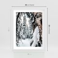 Plakat w ramie 40x50 - Drzewa pod Śniegiem - zima las, drzewa pod śniegiem - rama biała