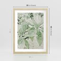 Plakat w ramie 30x40 - Jasnozielone Liście w Kompozycji - liście, jasna zieleń - rama drewno