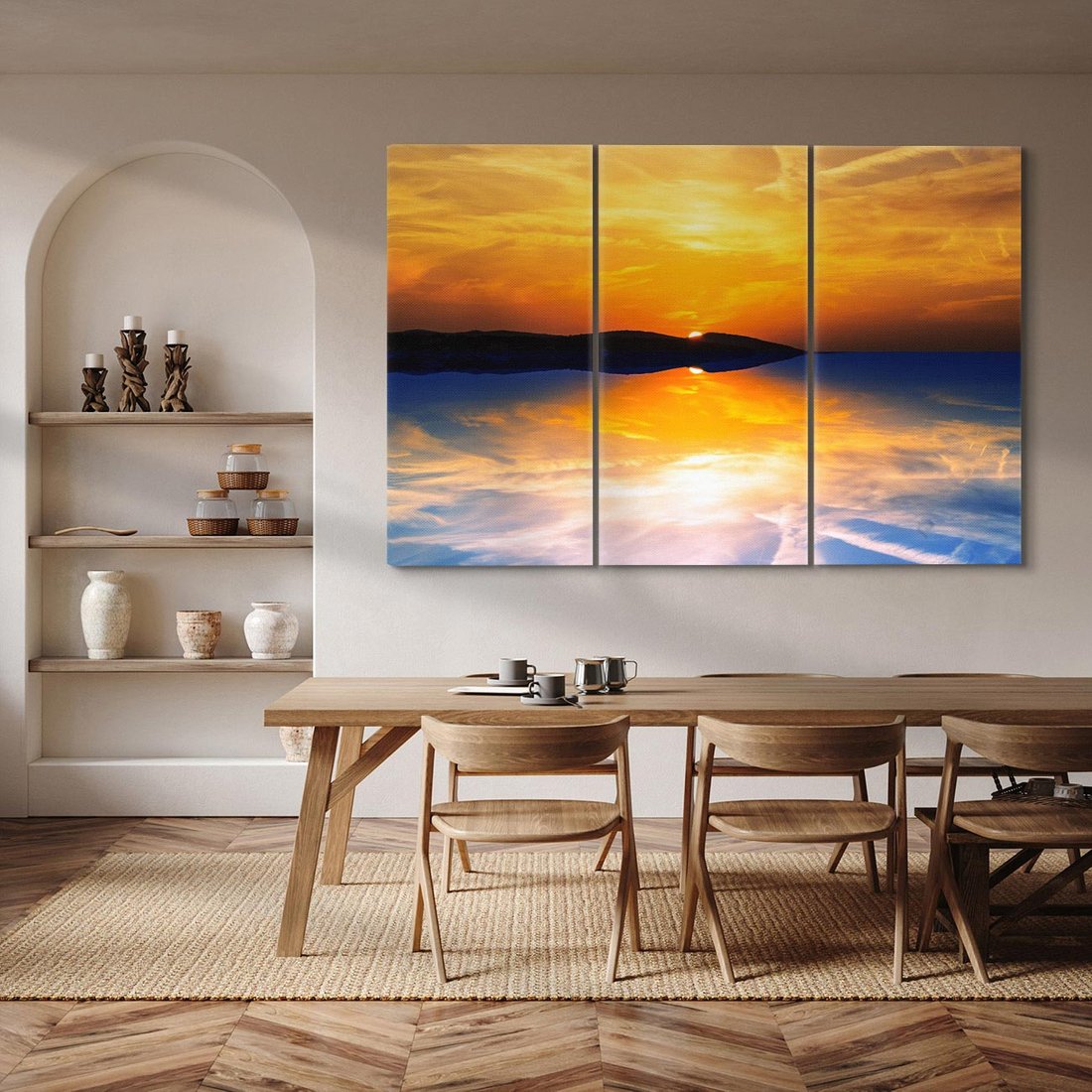 Obraz na płótnie 120x80 - Zachód słońca nad oceanem - zachód słońca,
