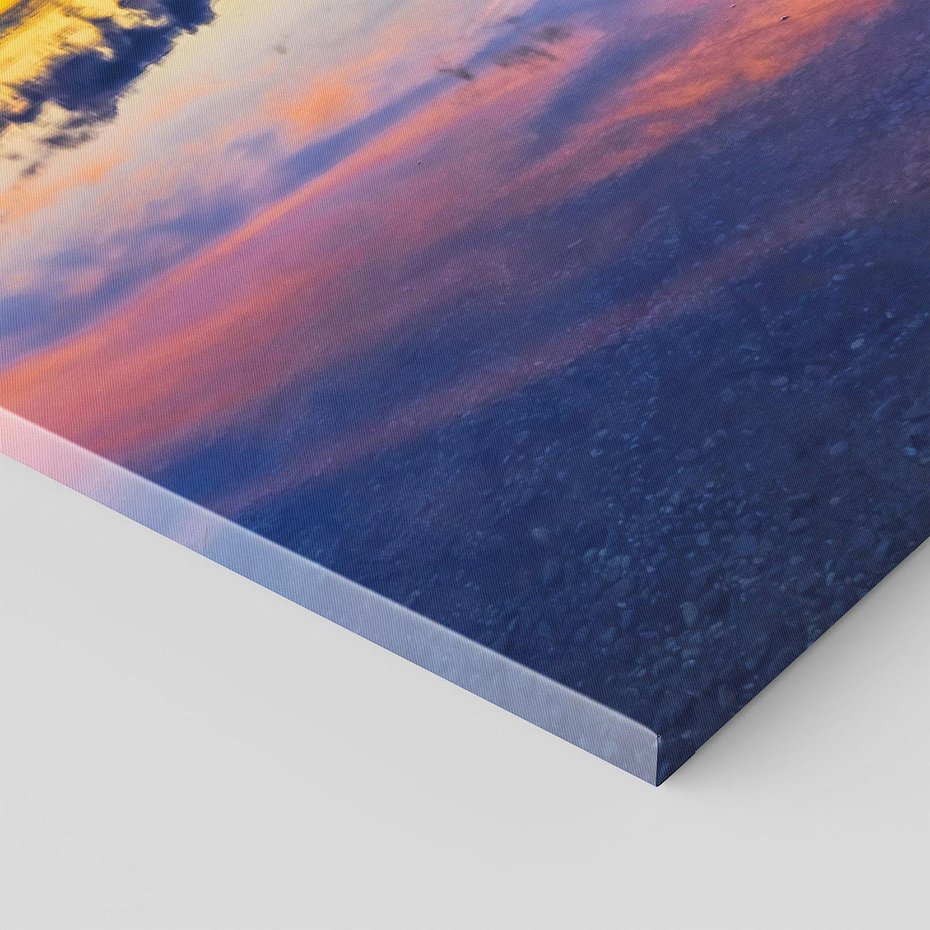 Obraz na płótnie 70x100 - Magiczny zachód słońca nad jeziorem - zachód, słońca