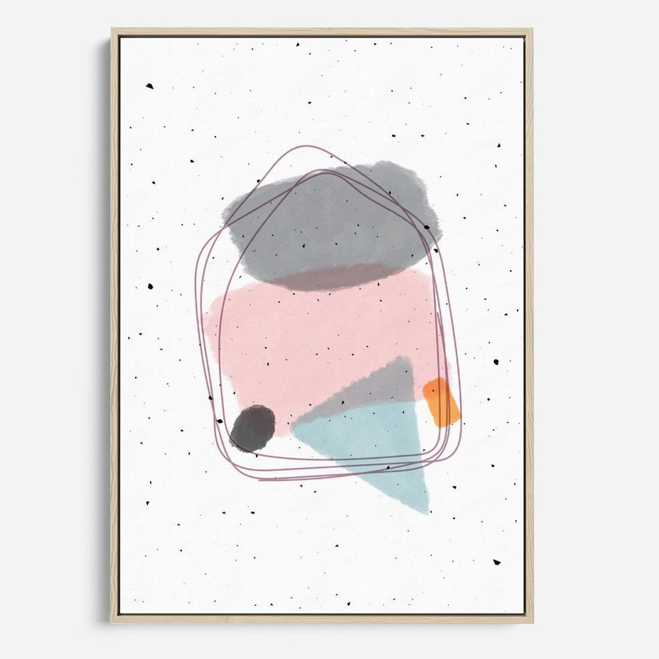 Obraz w ramie 50x70 - Migotliwa Opowieść - abstrakcyjna kompozycja, jak ręcznie malowana - rama drewno