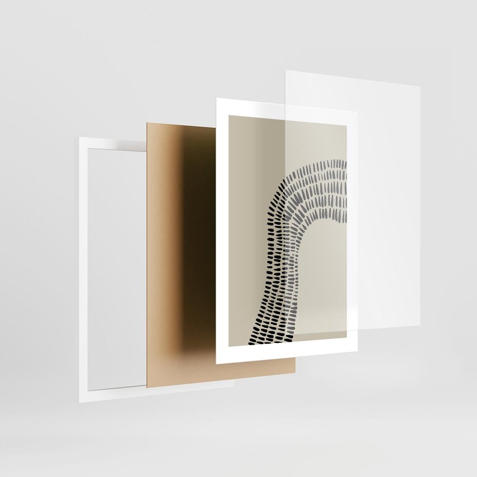 Plakat w ramie 30x40 - Migotliwa Innowacyjna Ekspresja - boho plakat, czarne kropki kreski - rama biała