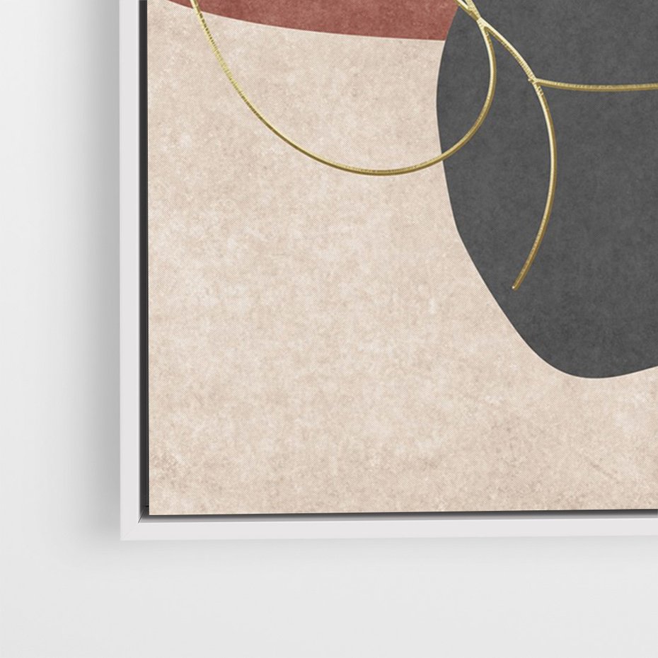 Obraz w ramie 70x100 - Akwarelowa Magia Liści - grafika, styl mid century - rama biała