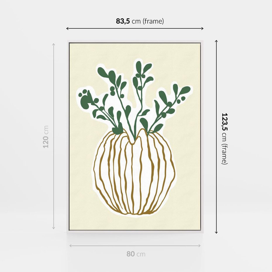 Obraz w ramie 80x120 - Przenikające Formy - abstrakcyjny plakat, kwiaty - rama biała