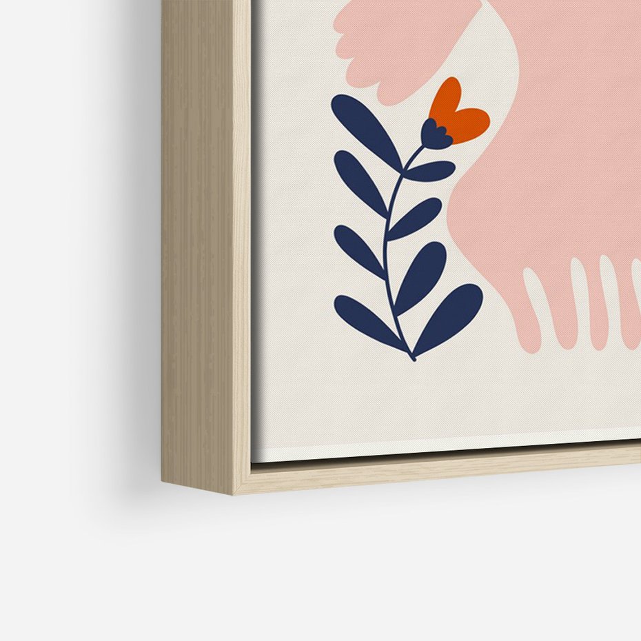 Obraz w ramie 50x70 - Miłość w Dwóch Sercach - miłość, para zakochanych - rama drewno