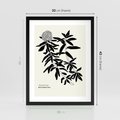 Plakat w ramie 30x40 - Szept kwiatowej wyobraźni - czarno biała grafika, roślinność - rama czarna