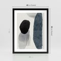Plakat w ramie 40x50 - Abstrakcyjna Gra Szarości - abstrakcyjna grafika, akwarela - rama czarna