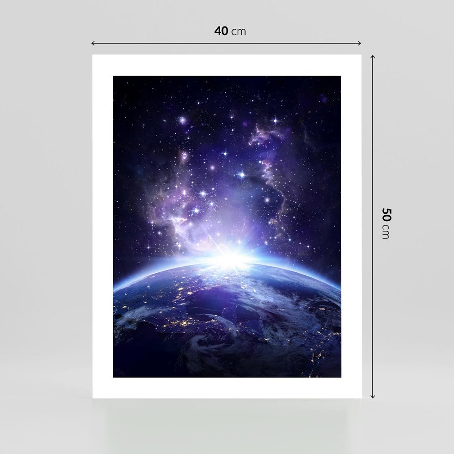 Plakat bez ramy 40x50 - Podróż w kosmiczną przestrzeń - kosmos, ziemia