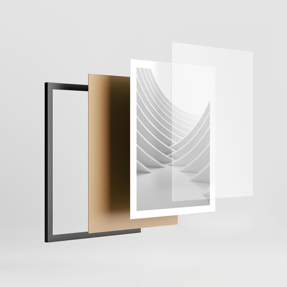 Plakat w ramie 50x70 - Nowoczesna Ekspresja - abstrakcja, 3D - rama czarna