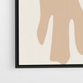Obraz w ramie 70x100 - Eksploracja Abstrakcji - beżowa absrakcyjna kompozycja, czarny akcent - rama czarna
