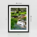 Plakat w ramie 30x40 - Ogródowy Strumyk - strumyk, ogród - rama czarna