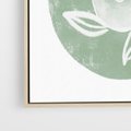 Obraz w ramie 70x100 - Zielony Świat Odpoczynku - abstrakcyjny zielony motyw, skandynawski design - rama drewno